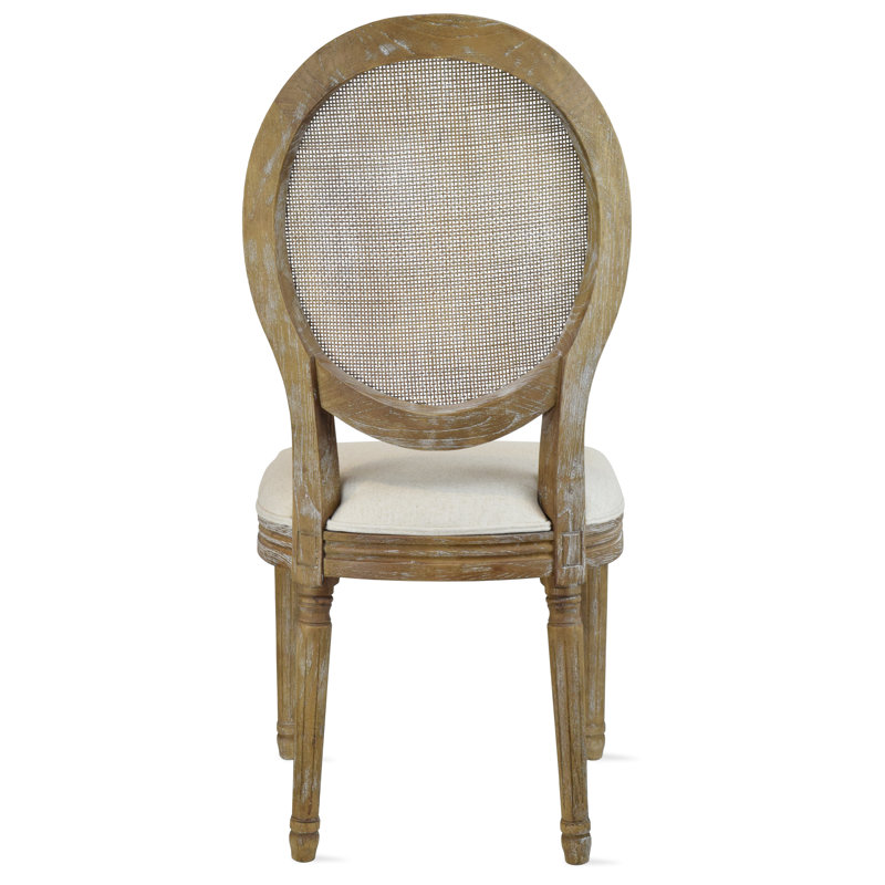 Oval Rattan Back Upholstered Farmhouse Dining Chair One Allium Way